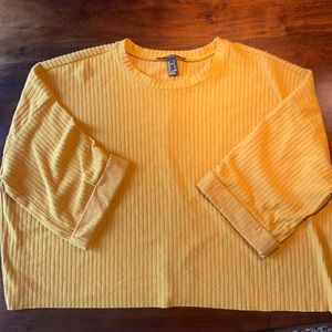 Forever 21 cozy yellow half sleeve sweater (S)